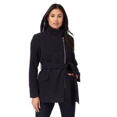 The Collection Navy belted coat